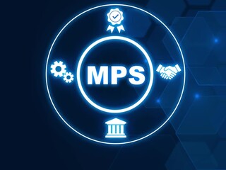 MPS acronym. Managed Print Services (MPS) optimize document output by managing printing needs, hardware, and processes through an external provider. Business concept background, motion graphics. 4K  