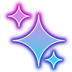 Neon gradient star shapes with glowing edges