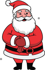 Cheerful Cartoon Santa Claus Standing Pose Isolated