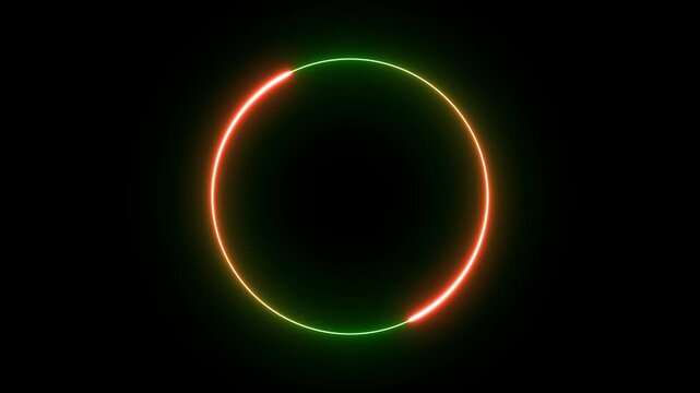 circle glow border concept on the transparent background. glowing neon circle frame icon animation. alpha channel, seamless loop, neon circle frame loading icon animation.