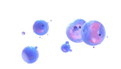 Bioluminescent spheres float against a stark black background, showcasing intricate details