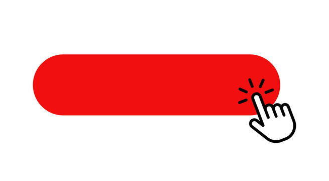 Red button with hand cursor icon