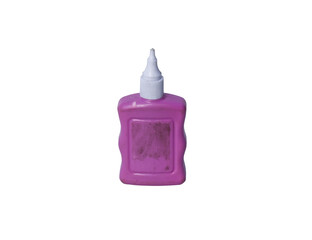 Correction Fluid in Small Purple Bottle on Transparent Background