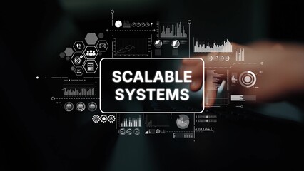 Innovative Technology and Data Visualization Concepts Featuring Scalable Systems and Digital Graphs for Modern Business Solutions. Asymptotic smart data analytic.