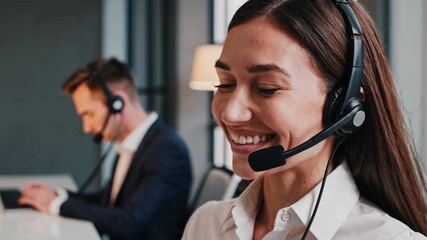 Friendly customer support team assisting clients with smiles and professionalism