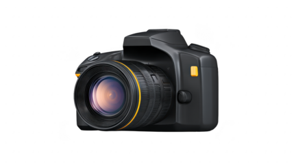 Digital camera black professional lens photography technology equipment modern electronic isolated creative