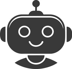 Friendly robot face illustration