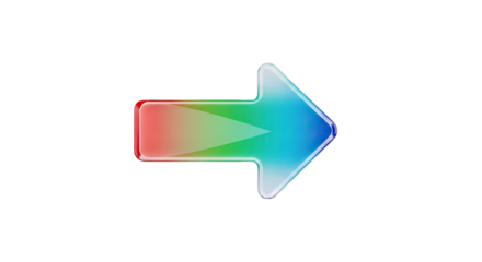 Colorful glossy arrow icon pointing to the right.