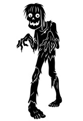 Halloween Zombie Walker — classic undead monster silhouette in torn clothes