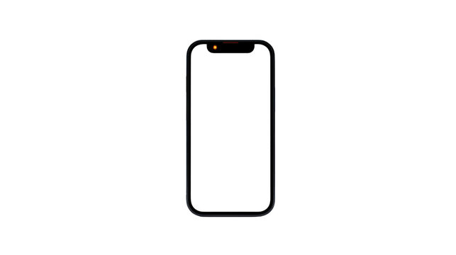 Smartphone frame black color isolated on transparent background modern mobile device minimal design digital technology blank screen template for app display - Powered by Adobe