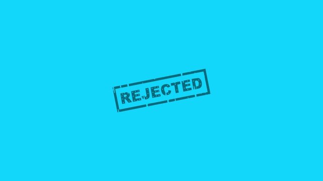 Seamless rejected stamp animation, loop, which symbolizes denial, disapproval and rejection, 4k video