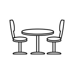 Bistro Table Icon Black Outlined