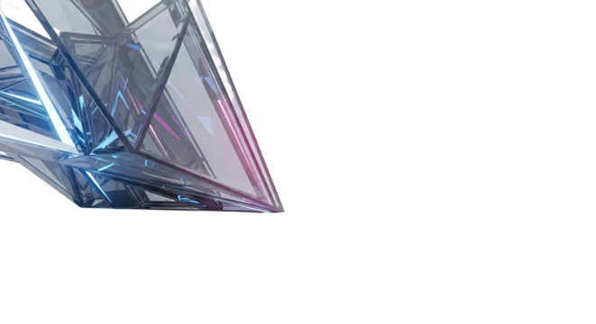 Abstract Geometric Crystal Formation with Blue and Purple Hues. - Powered by Adobe