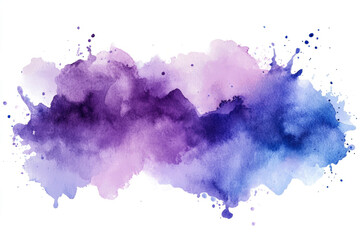 Obraz premium watercolor splash in purple and blue colors on a transparent background, 