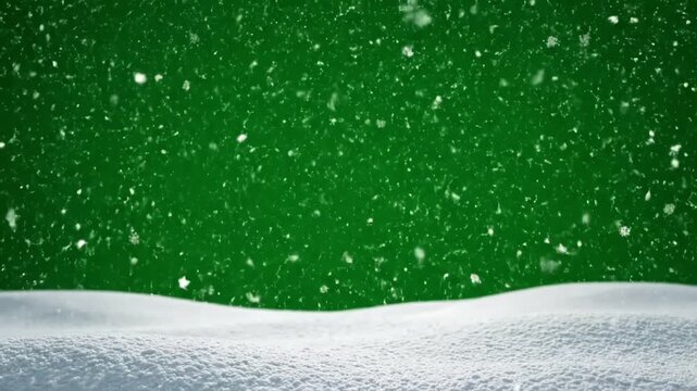 Green Screen natural winter snow christmas loop animation background alpha snowdrifts falling snowflake snowflakes merry happy new year xmas snowfall snowball scene 1 with distortion, overlay, glitch