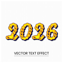 2026 Bold Typography Vector | Futuristic 3D Text Design for New Year Celebration