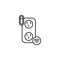 Smart socket icon modern and minimal design representing connected living and energy control. Ideal for smart home apps, UI, automation dashboards, and tech branding. For your design. Vector EPS 10.