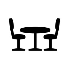 Bistro Table Icon Black Filled
