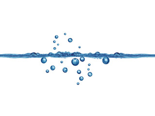 Clear water surface with floating bubbles transparent background realistic blue liquid refreshing and clean suitable for concepts of purity hydration freshness and nature