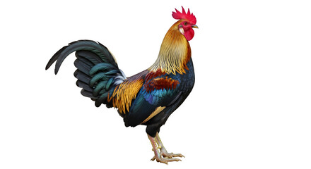 Magnificent roosters standing proudly, showcasing vibrant plumage and an impressive comb, ready to greet the day with a powerful crow.