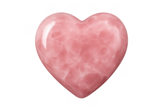 Pink polished marble heart symbolizing love and romance