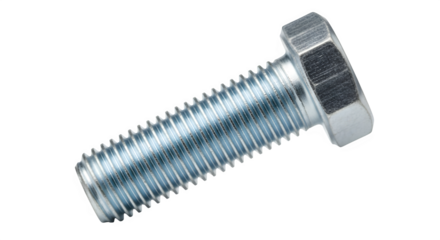Close-up of a sturdy metallic hex head bolt, an essential fastening hardware component for various construction and industrial applications.