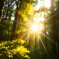 A natural template framework themed around the environment and forest, depicted with bright, vibrant colors, conveying a lively and energetic mood, with adorable, charming feature,Generative AI