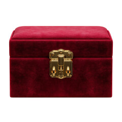 Elegant Red Velvet Box With Golden Clasp for Jewelry Storage
