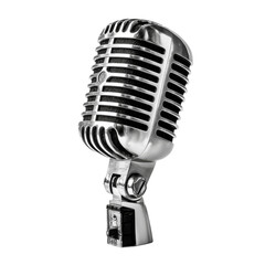 Fototapeta premium Classic Microphone on Stand Ready for Performance at Local Music Event