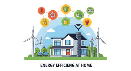 Smart home technology with renewable energy solutions: wind turbines, solar panels, and integrated iot for efficient living