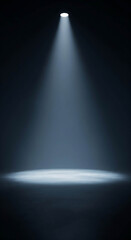 Dramatic bright spotlight on empty stage dark concrete wallpaper