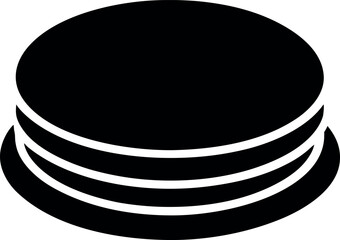 Stylized Pancake Cookie Silhouette with Cream Filling Illustration