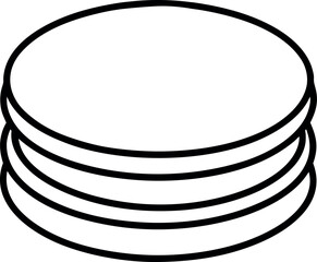 Minimalist Pancake Stack Line Drawing Illustration
