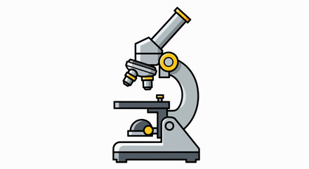 Streamlined Flat Design Microscope Icon for Scientific Research and Educational Discovery
