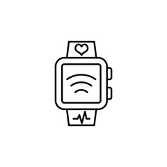 Smart watch icon clean and modern design representing connectivity, health tracking, and digital lifestyle. Perfect for apps, UI, wearable tech projects, and branding. For your design. Vector EPS 10.