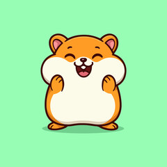 Cute, fun cartoon teddy bear vector illustration with a happy banner