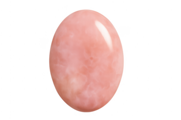 Pink opal oval cabochon gemstone with transparent background