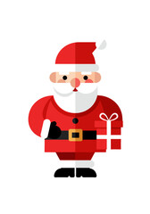 Santa Claus With a Present Brings Holiday Cheer and Joy for Christmas and New Year Celebrations