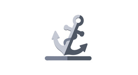 Stylized twotone gray anchor icon with a flat design and subtle 3D shadow effect.