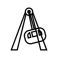 Pendulum Ride Icon Black Outlined