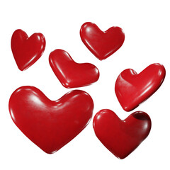 Obraz premium 3D Red Hearts Floating - Love and Romance Concept