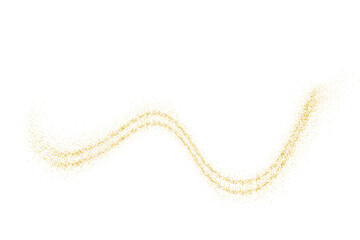 Abstract Shiny Gold Glitter Wave design element. Isolated PNG Design Element. Merry Christmas and Happy New Year Decoration.Transparent Background. For invitation and greeting card Bg