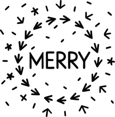 Festive merry christmas confetti explosion circle design