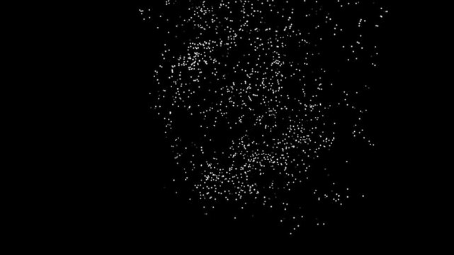 a digital representation of a sphere made of a network of interconnected points and blast rounding that dot point on a black background. 4k animation videos