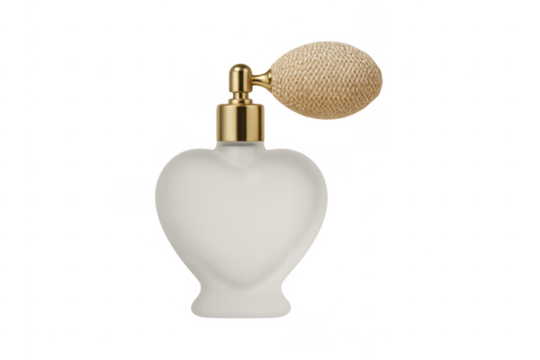 Heart shaped perfume bottle with atomizer pump