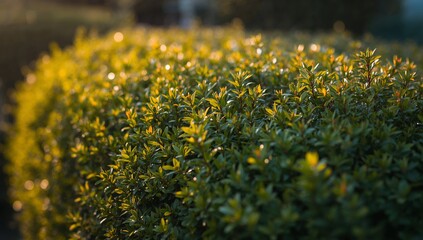 Verdant Tapestry. A Symphony of Light and Texture in the Green Expanse, Golden Hues.