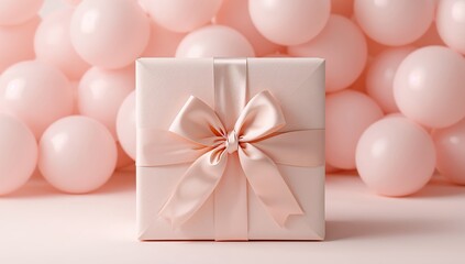 A Gift Wrapped in Softness Pale Pinks and Smooth Textures Create a Gentle Composition.