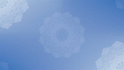 Round mandala on colorfull gradient background. Translucent mesh pattern in the form of a mandala. Mandala with floral patterns. Pastel Yoga template. Gradient background with round mandala