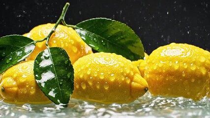 Fresh lemons with water splash healthy food concept and refreshment - Powered by Adobe