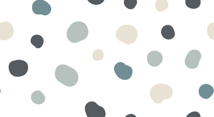 Abstract pattern featuring organic shapes in various muted colors, arranged on white.